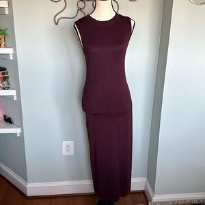 Burgundy Sleeveless Lightweight Sweater Dress